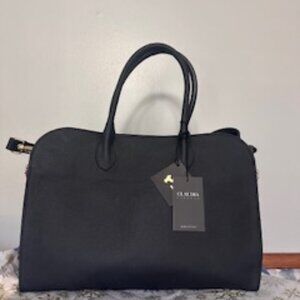 New with tags Claudia Firenze Black Italian Leather tote